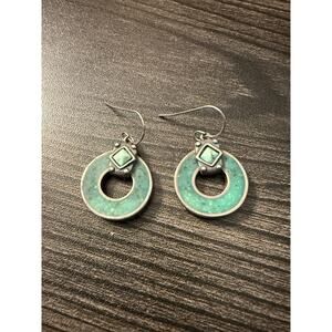 Vintage Chico’s Western Turquoise Blue and Silver Small Dangle Drop Earrings